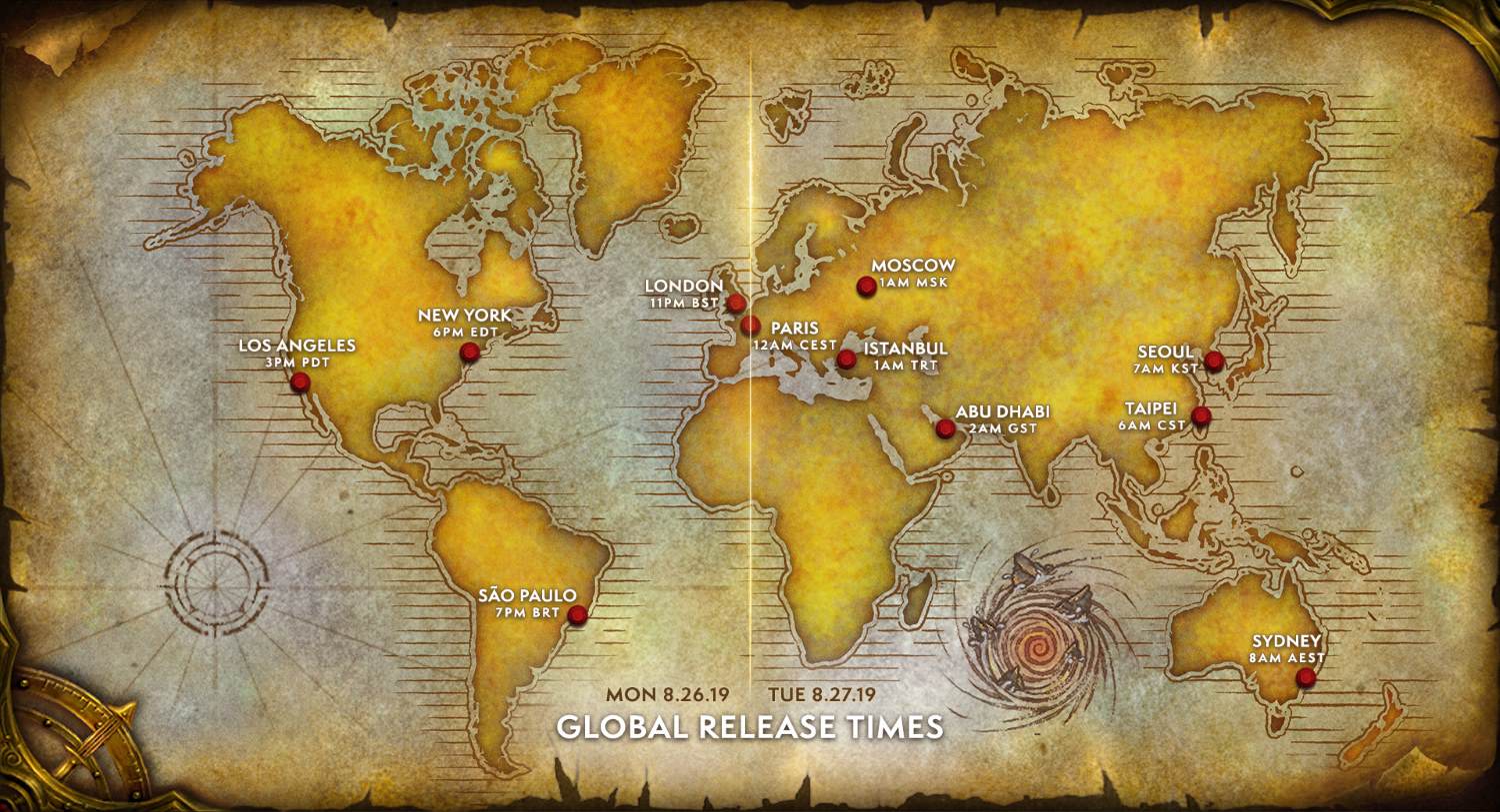 WoW Classic Global Release Map